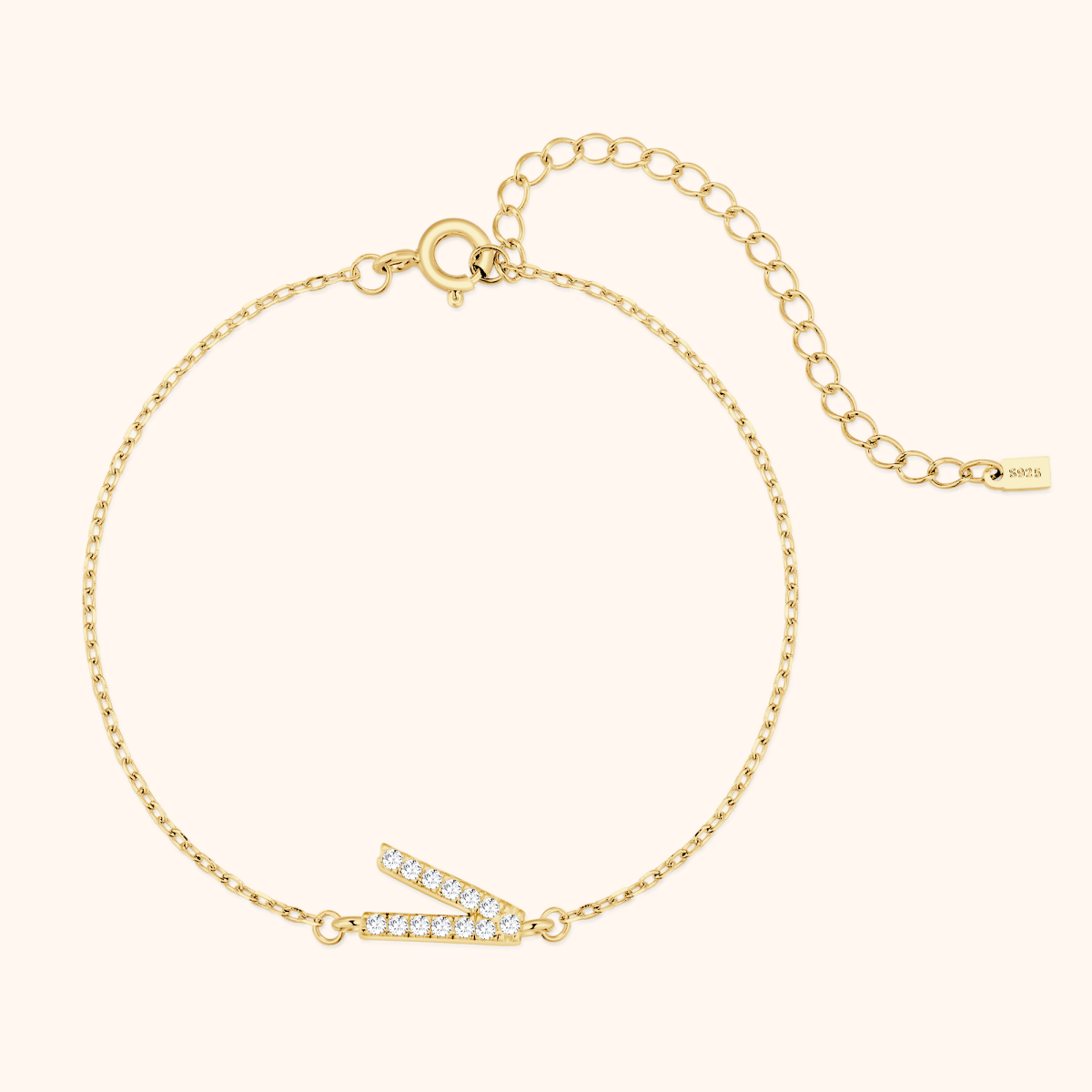 Alpha Letter Glitter Bracelet - Milas Jewels Shop