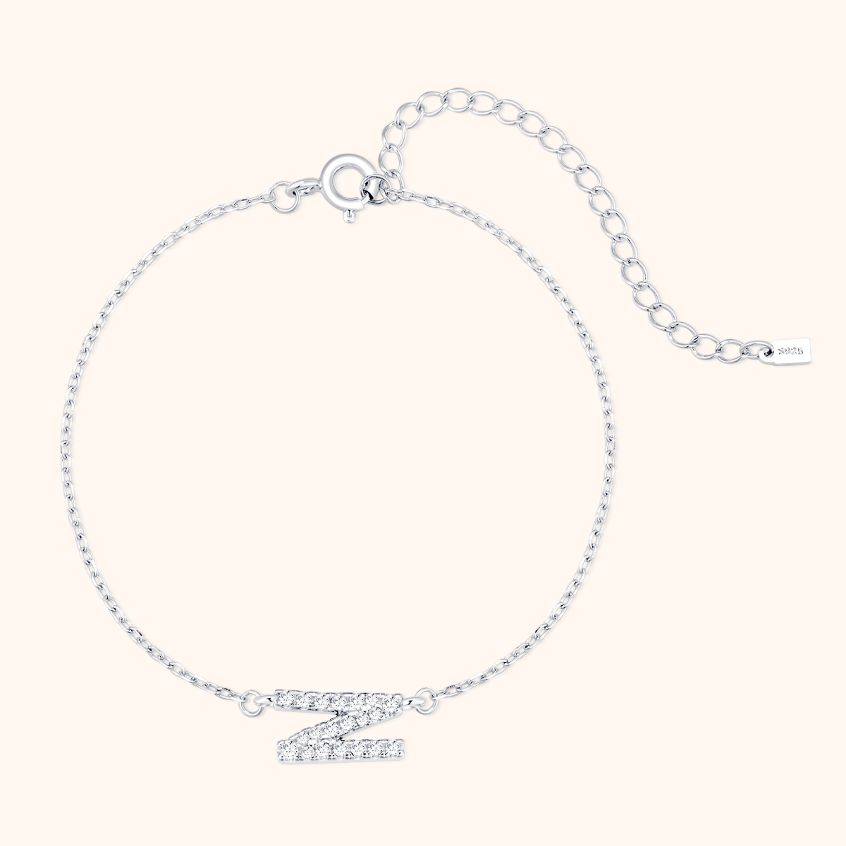 Alpha Letter Glitter Bracelet - Milas Jewels Shop