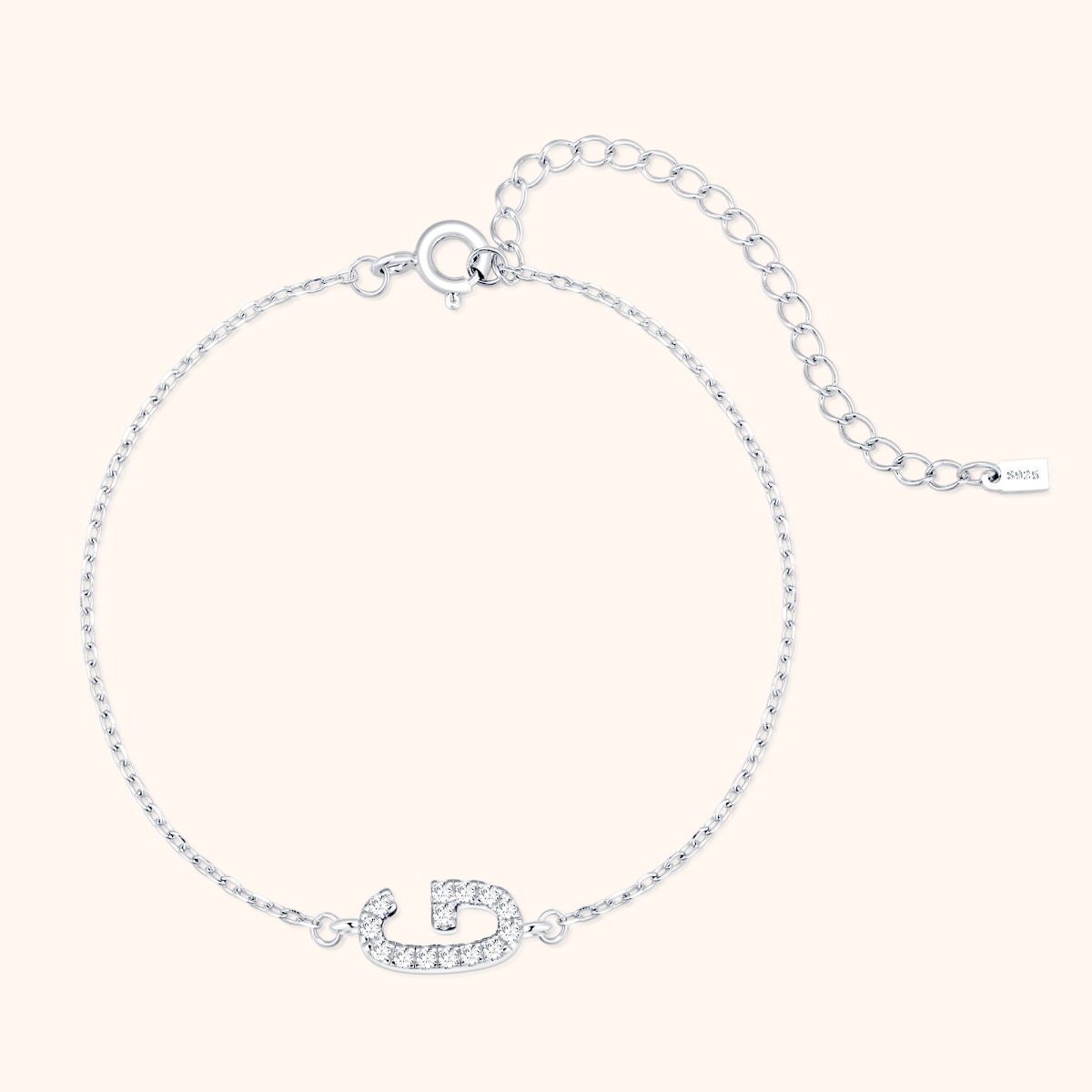 Alpha Letter Glitter Bracelet - Milas Jewels Shop