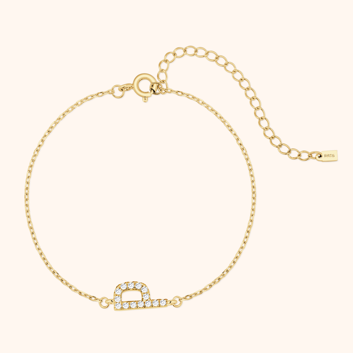 Alpha Letter Glitter Bracelet - Milas Jewels Shop