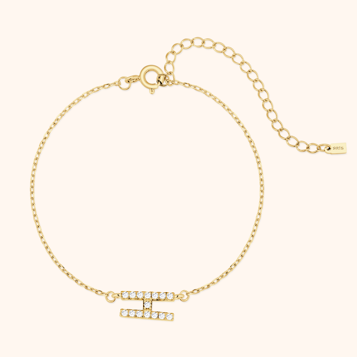 Alpha Letter Glitter Bracelet - Milas Jewels Shop