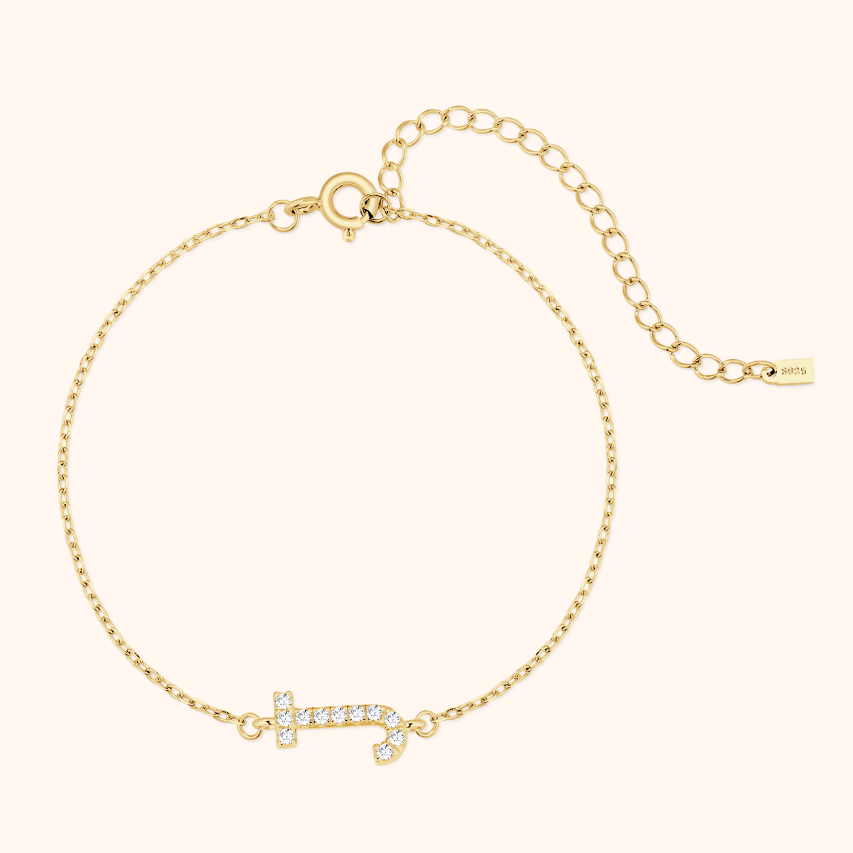 Alpha Letter Glitter Bracelet - Milas Jewels Shop