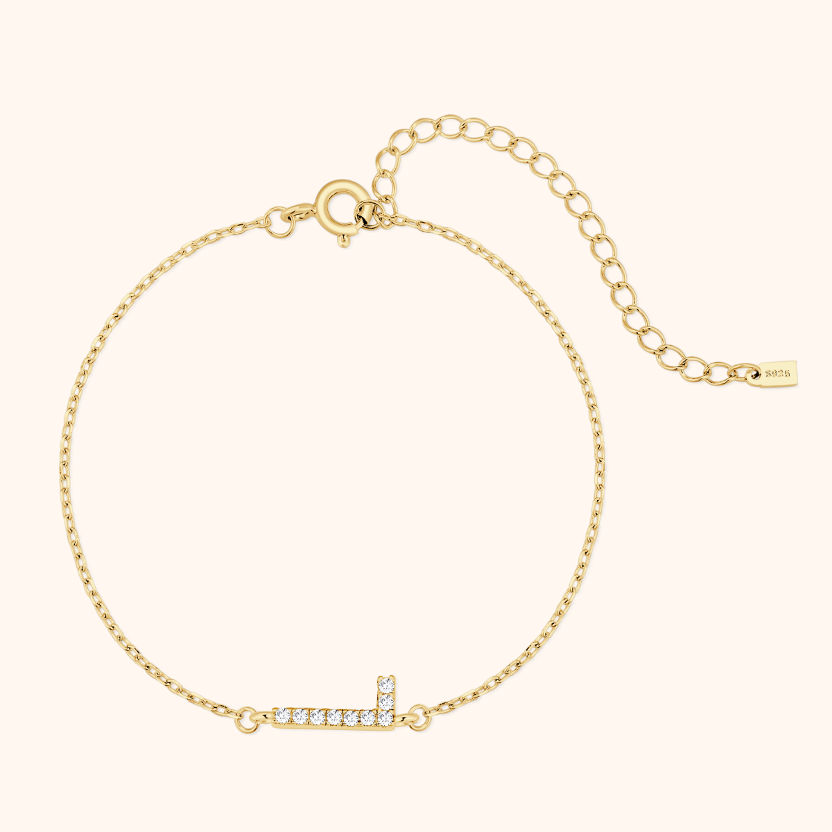 Alpha Letter Glitter Bracelet - Milas Jewels Shop