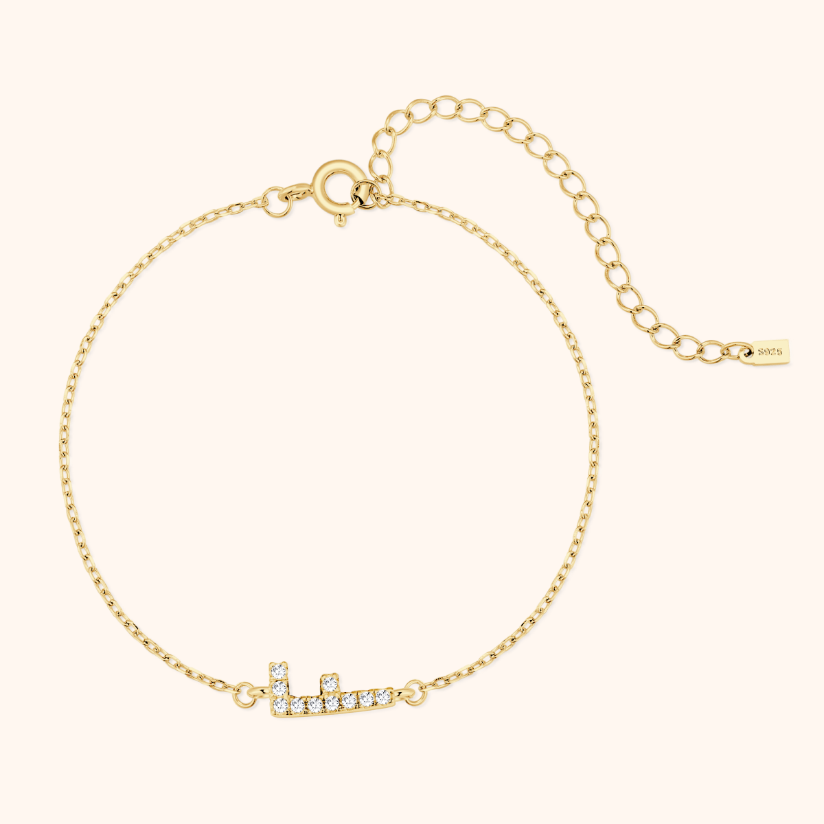 Alpha Letter Glitter Bracelet - Milas Jewels Shop