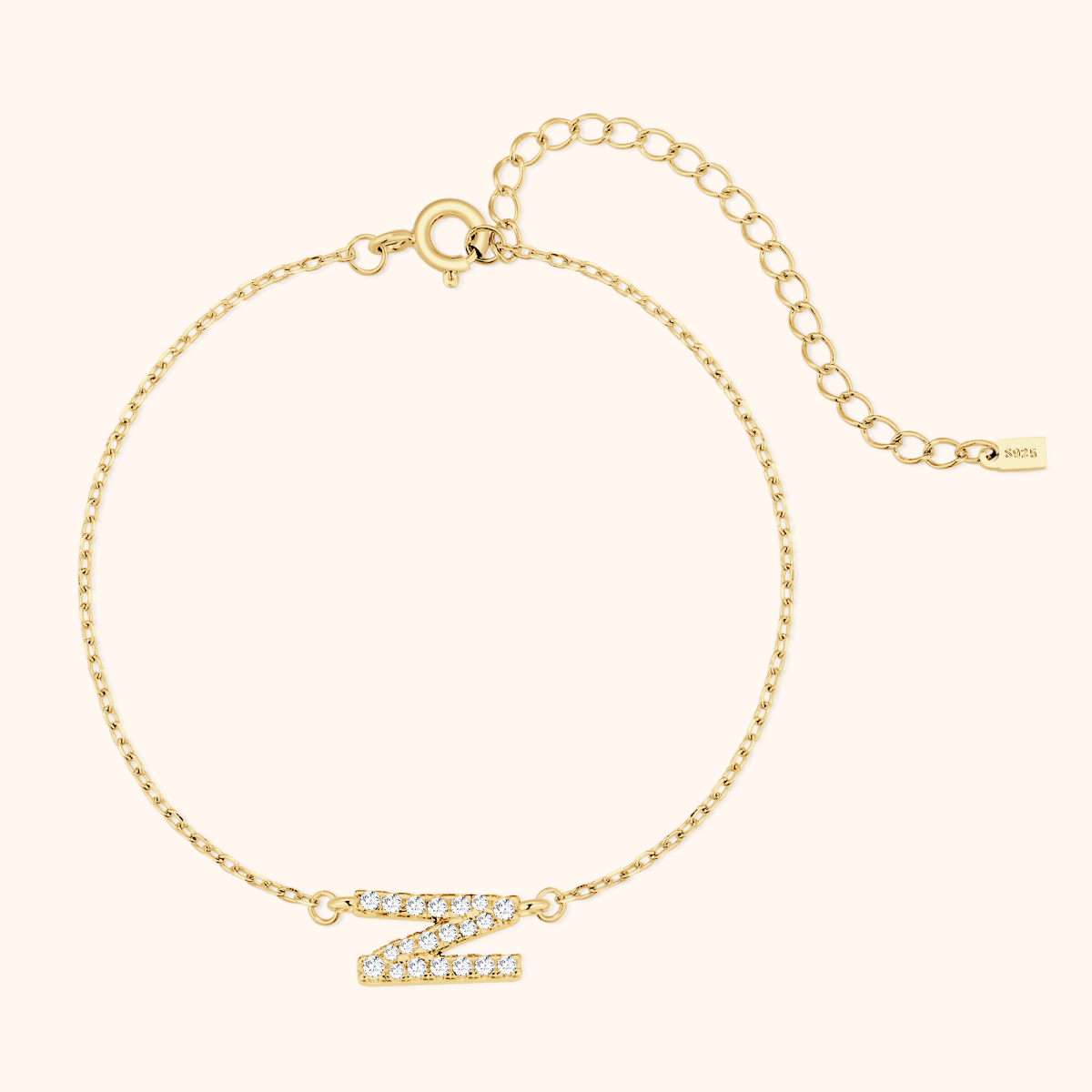 Alpha Letter Glitter Bracelet - Milas Jewels Shop