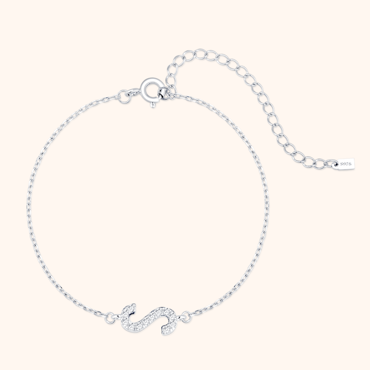 Alpha Letter Glitter Bracelet - Milas Jewels Shop