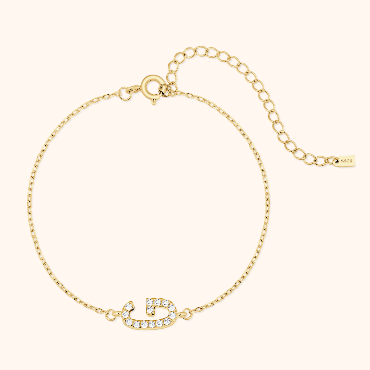 Alpha Letter Glitter Bracelet - Milas Jewels Shop