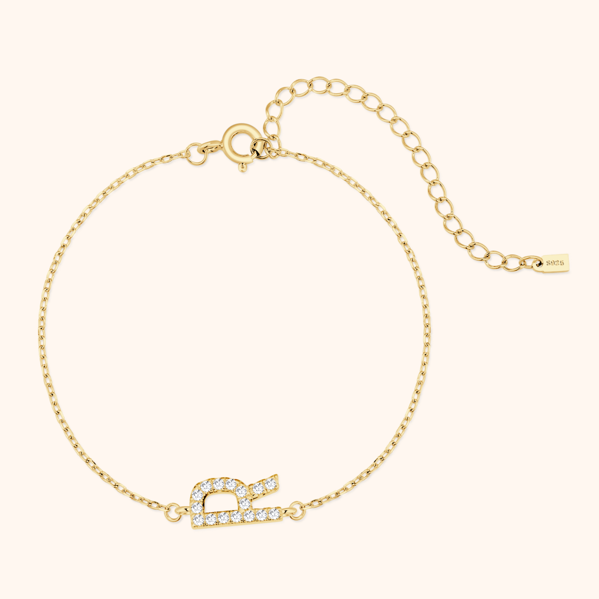 Alpha Letter Glitter Bracelet - Milas Jewels Shop