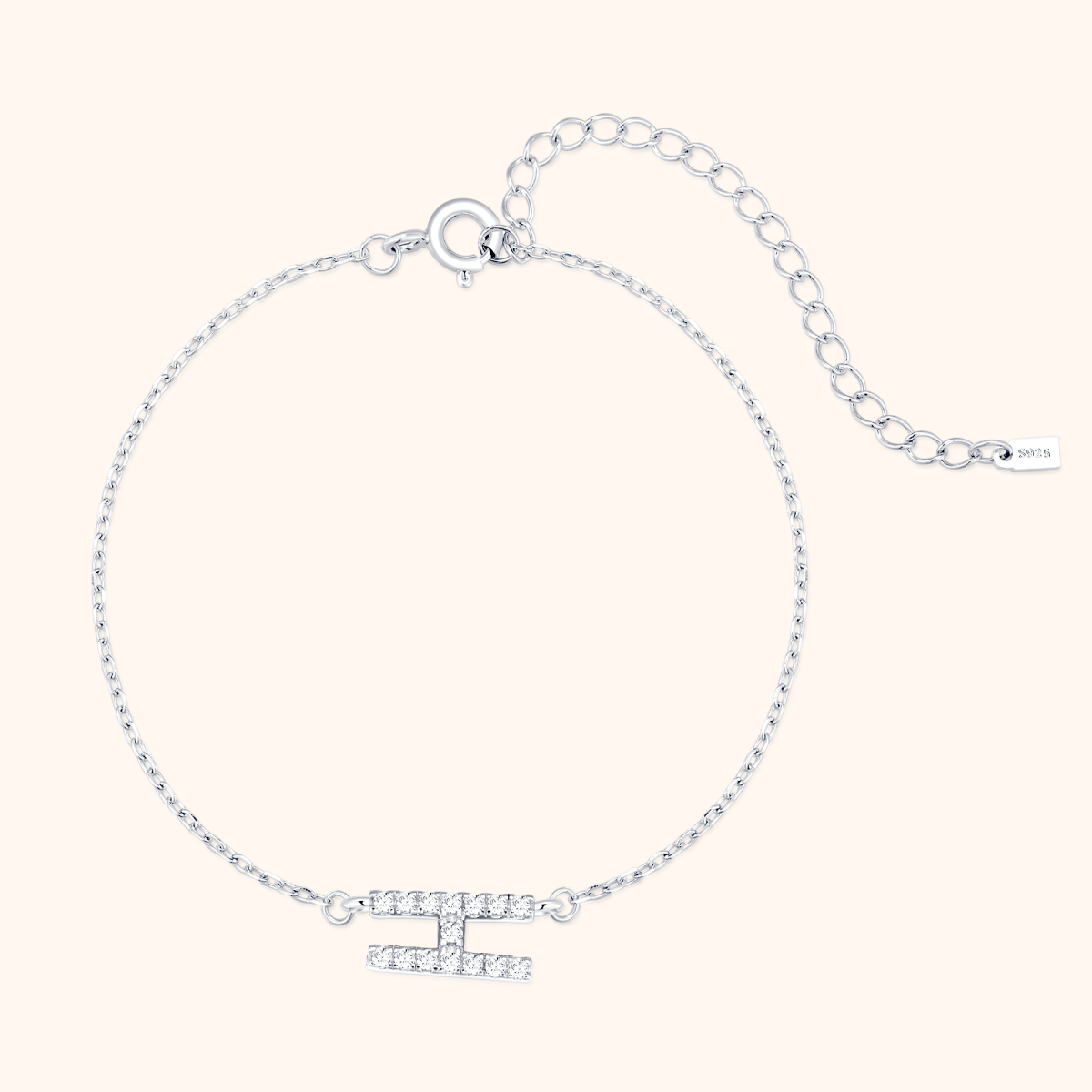 Alpha Letter Glitter Bracelet - Milas Jewels Shop