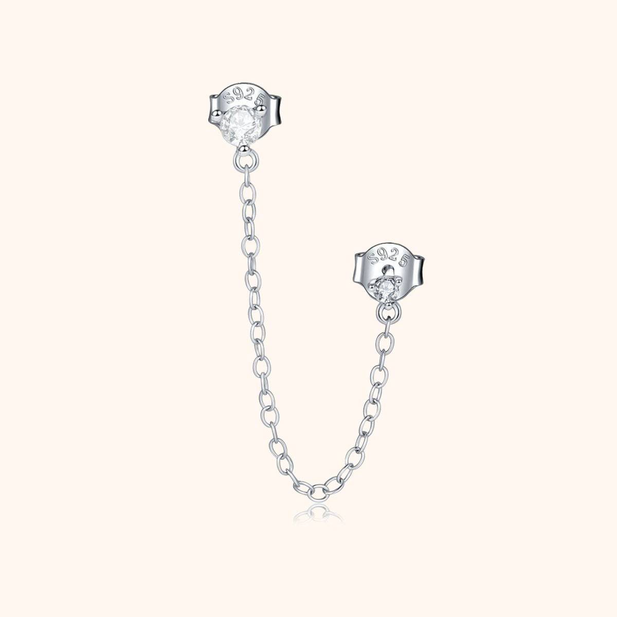 "Chained Zirconia" Earrings - Milas Jewels Shop