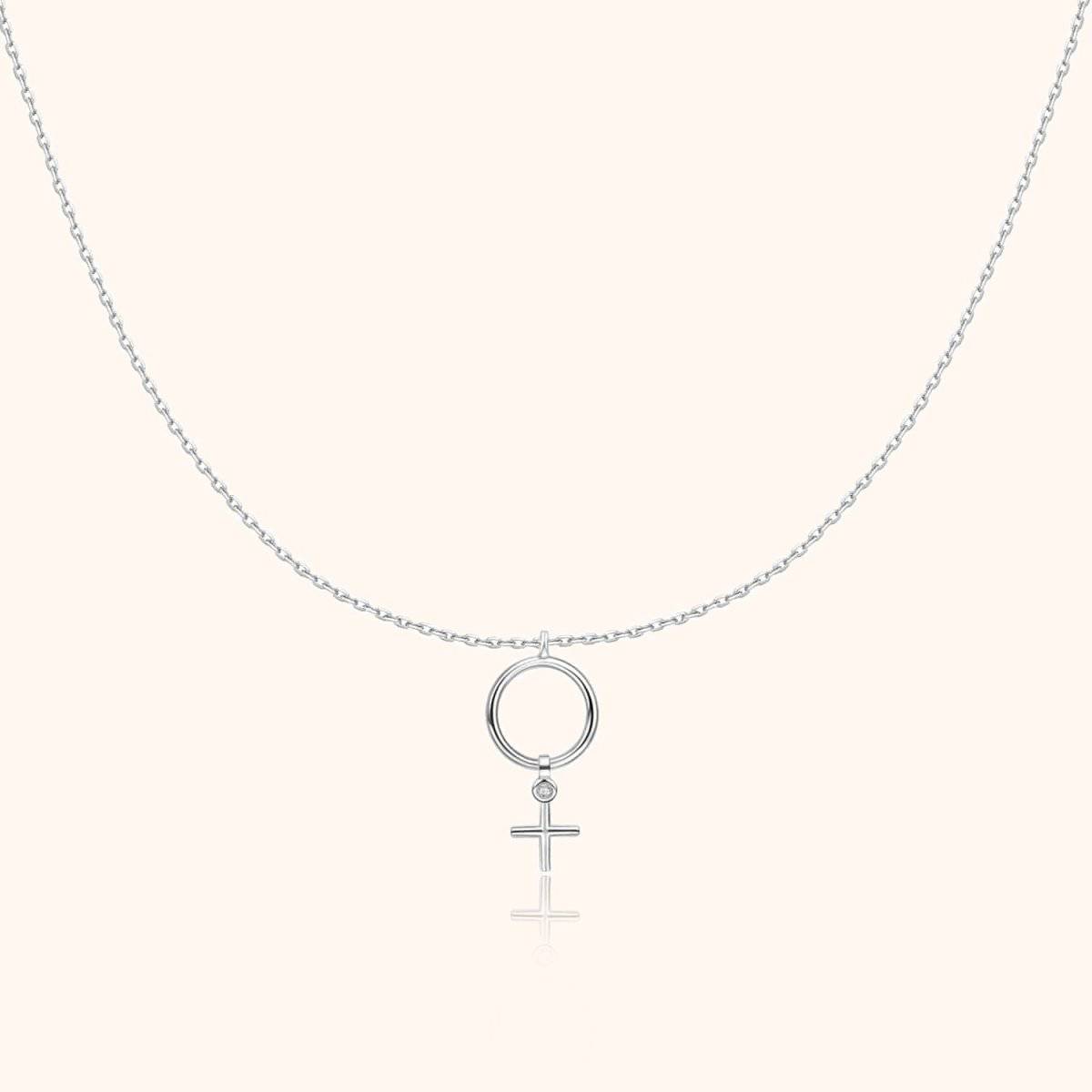 "Circle and Cross" Necklace - Milas Jewels Shop