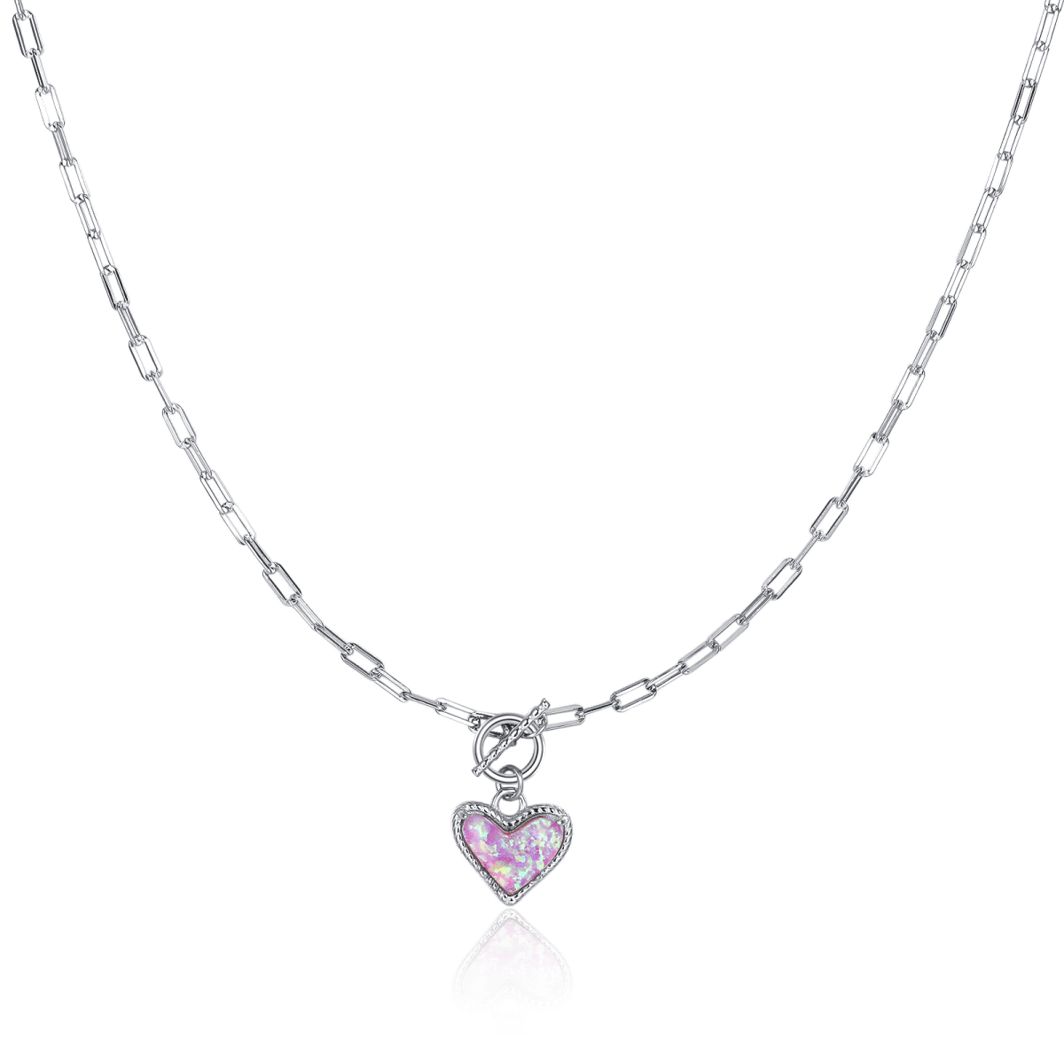 Opal Heart Necklace