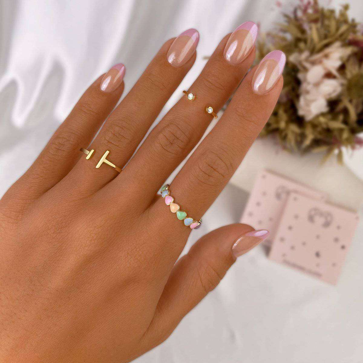 Colorful Hearts Ring