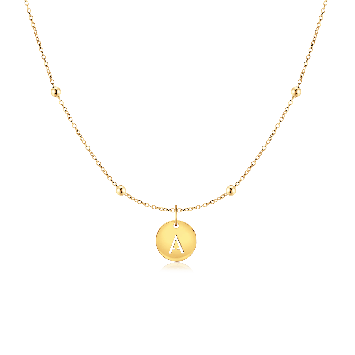 Initial Circle Necklace - Milas Jewels Shop