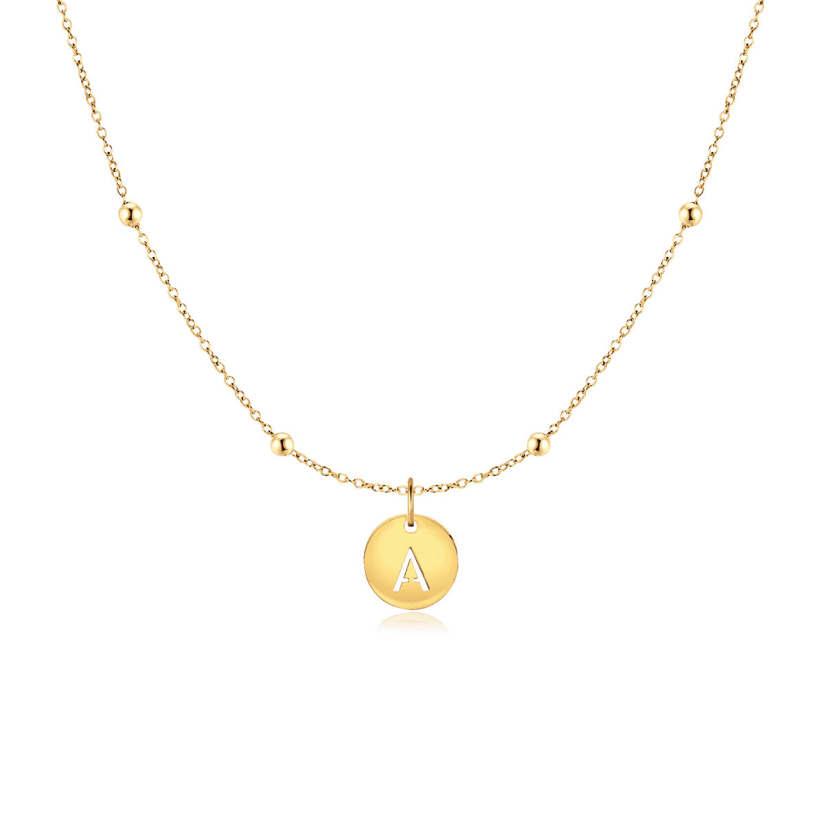 Initial Circle Necklace - Milas Jewels Shop