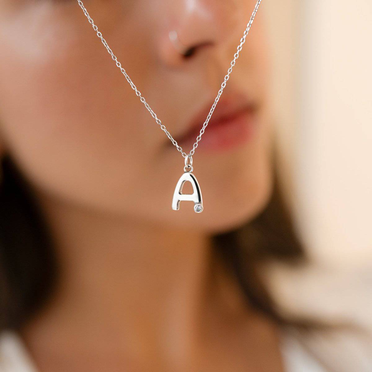 "Initial Glitter" Necklace - Milas Jewels Shop