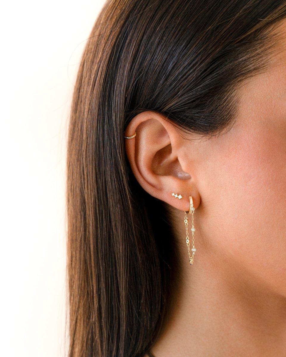 Ring and Chain Earrings - Milas Jewels Shop