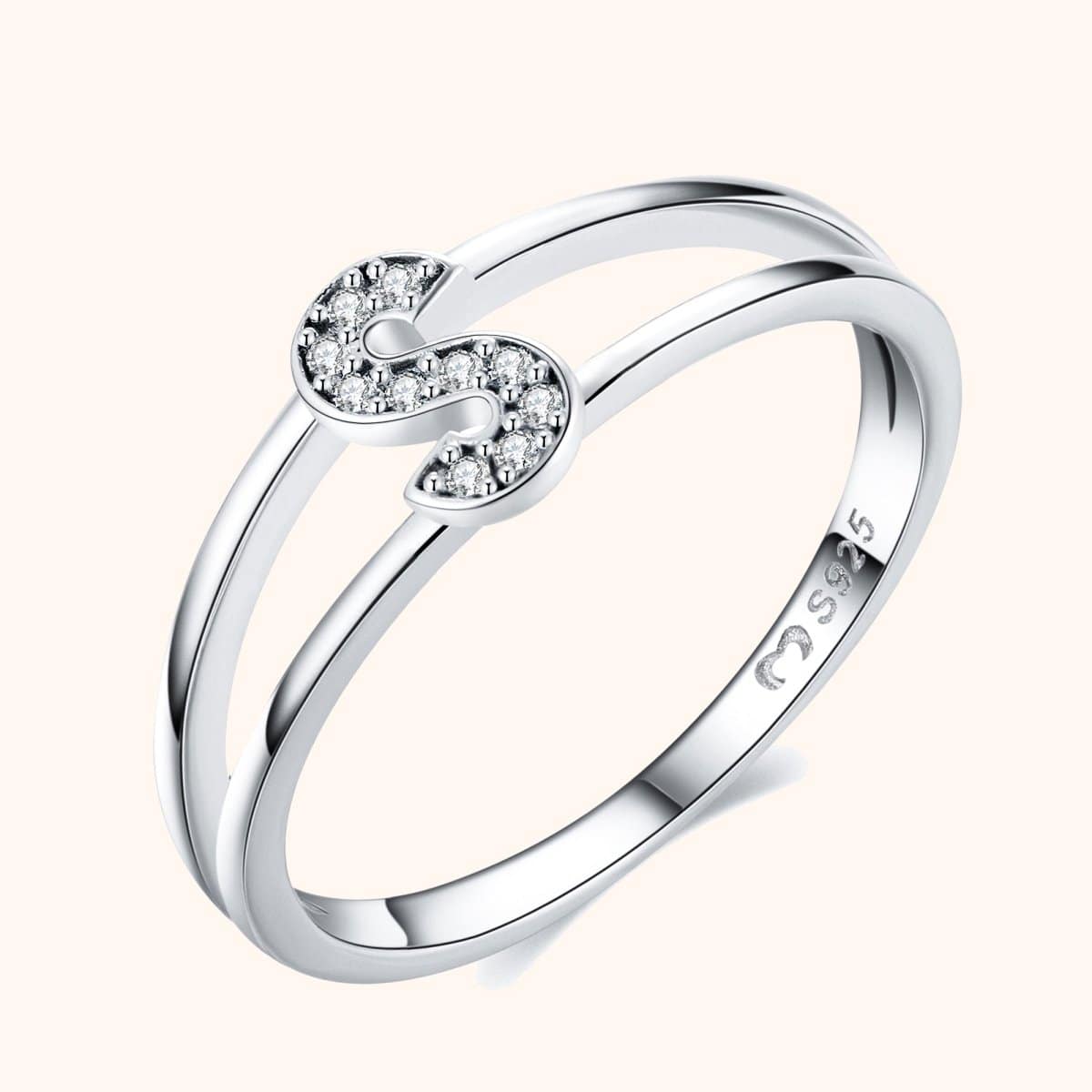 "Silver Initials" Ring - Milas Jewels Shop