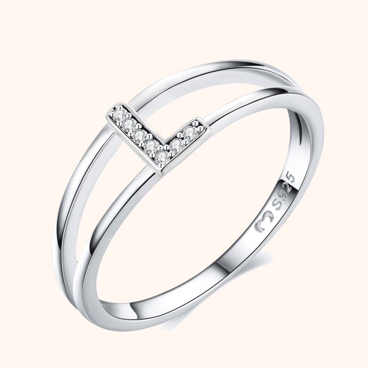 "Silver Initials" Ring - Milas Jewels Shop