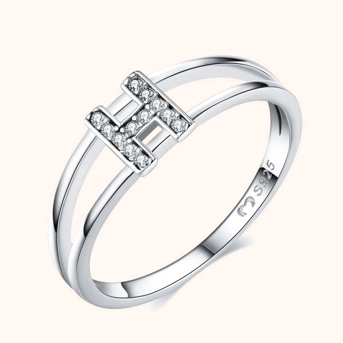 "Silver Initials" Ring - Milas Jewels Shop