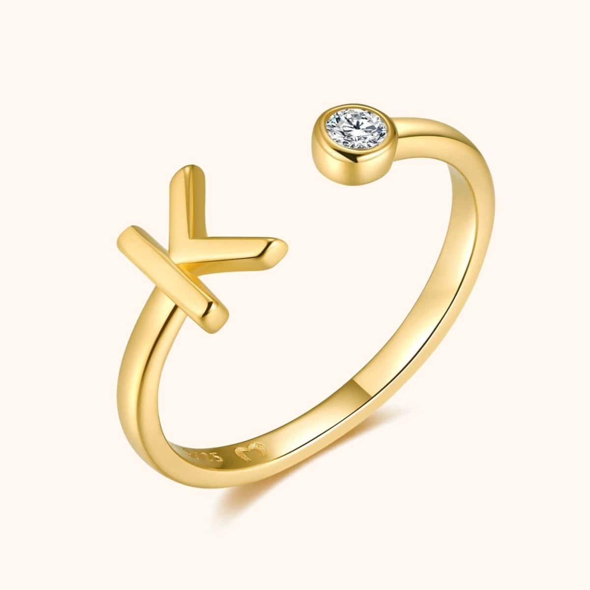 "Top Letter" Ring - Milas Jewels Shop
