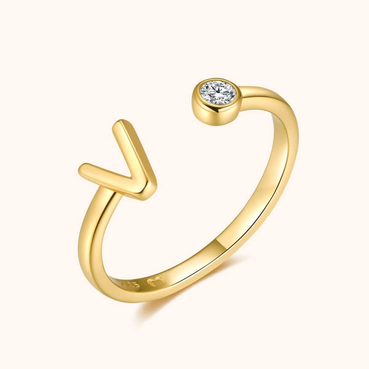 "Top Letter" Ring - Milas Jewels Shop