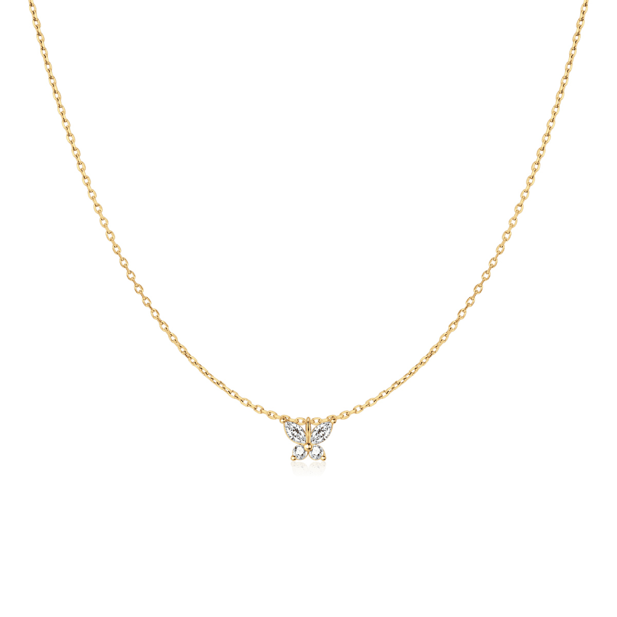 White Butterfly Necklace