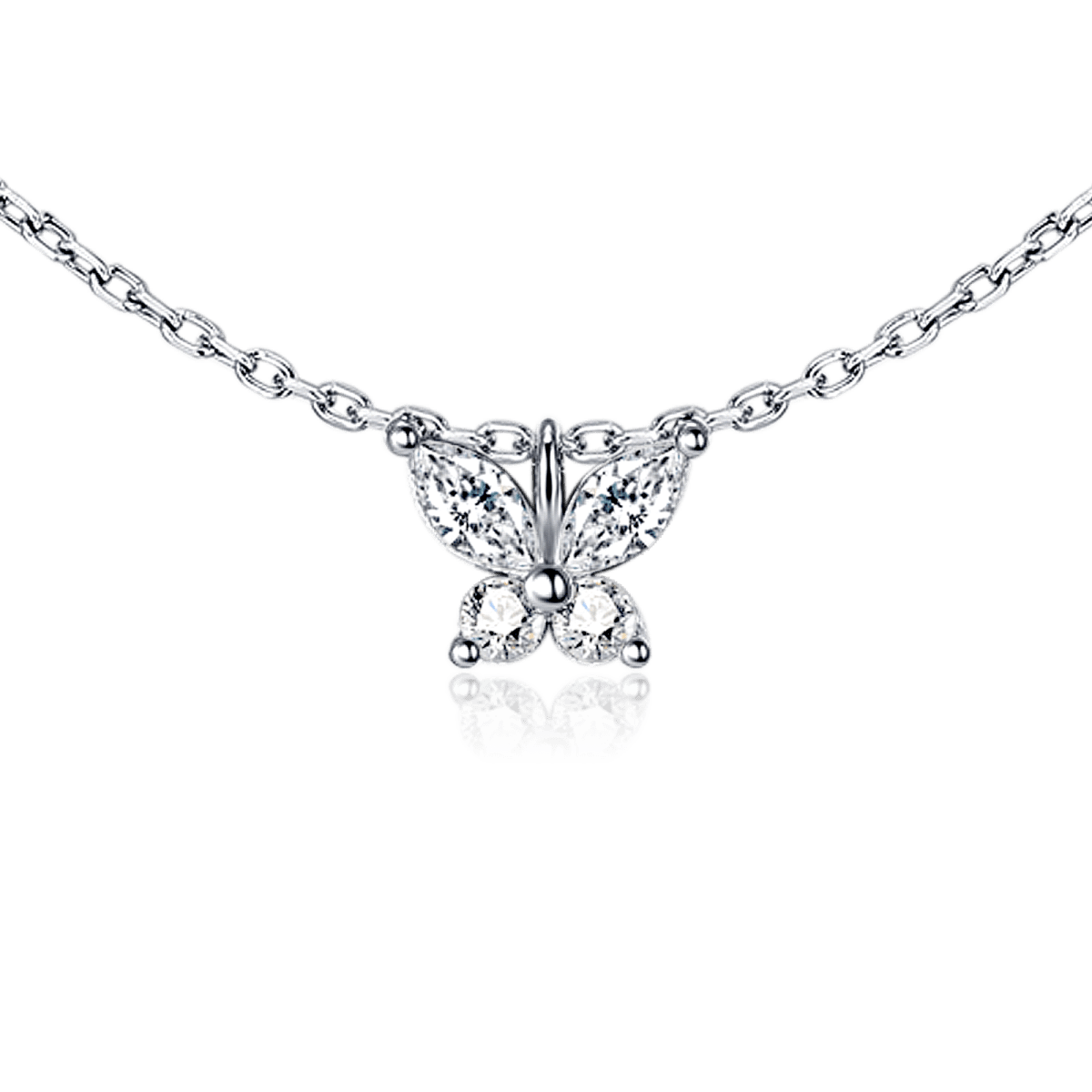 White Butterfly Necklace - Milas Jewels Shop