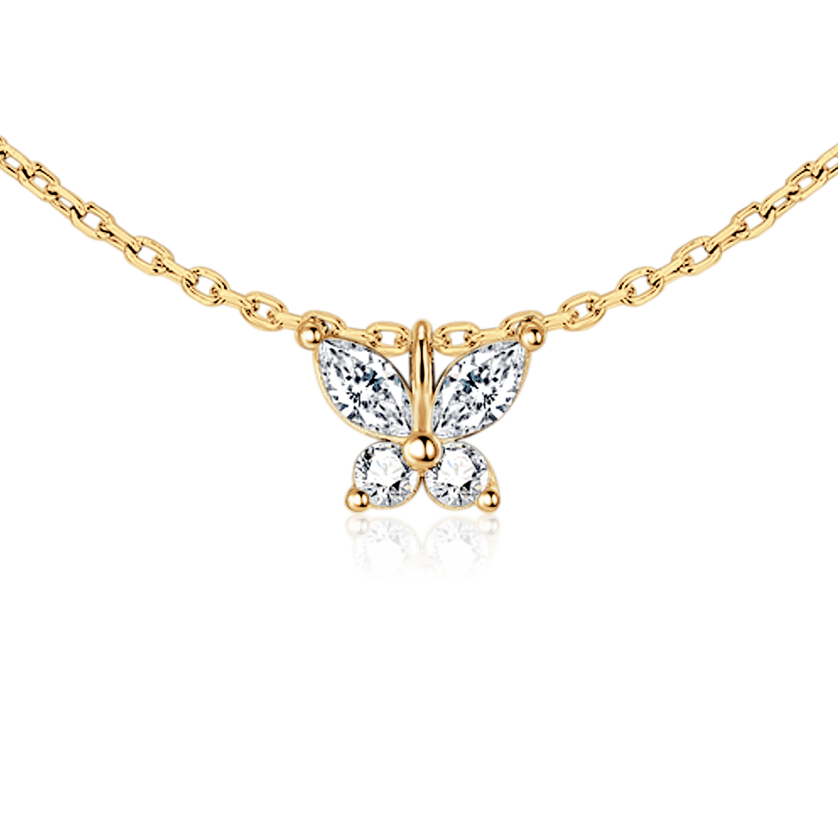 White Butterfly Necklace - Milas Jewels Shop