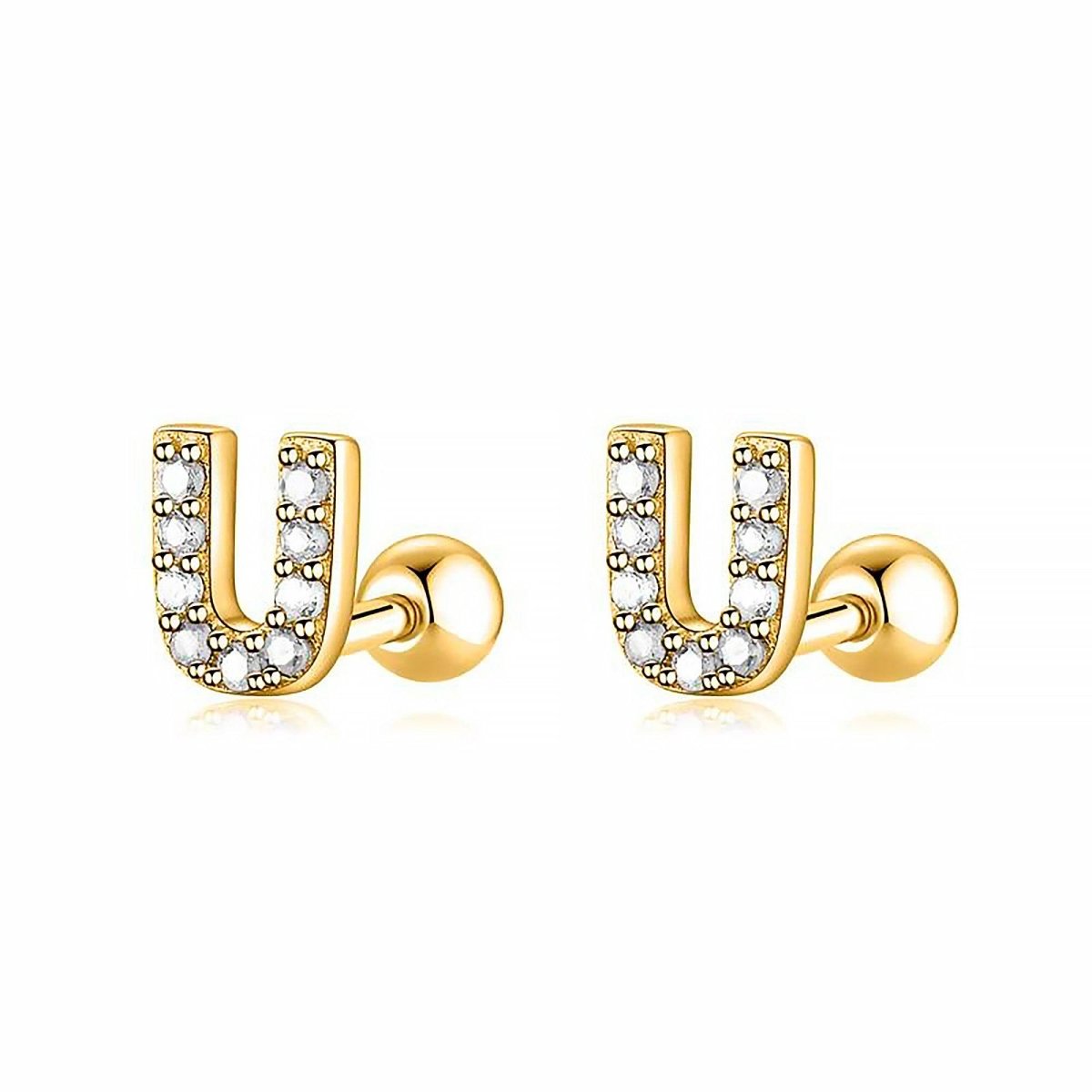 White Letters Earring - Milas Jewels Shop