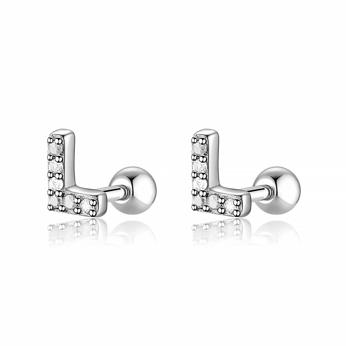White Letters Earring - Milas Jewels Shop