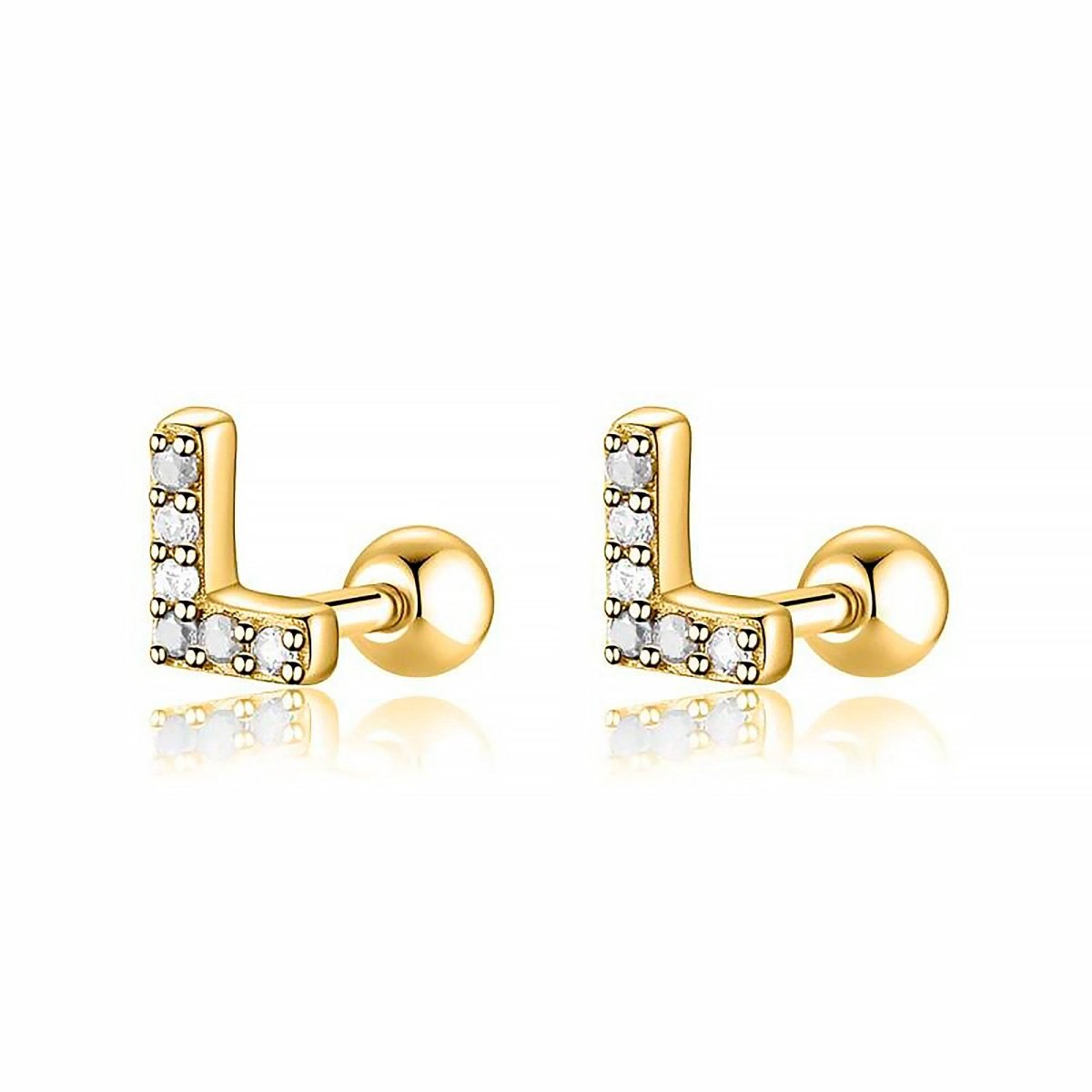 White Letters Earring - Milas Jewels Shop