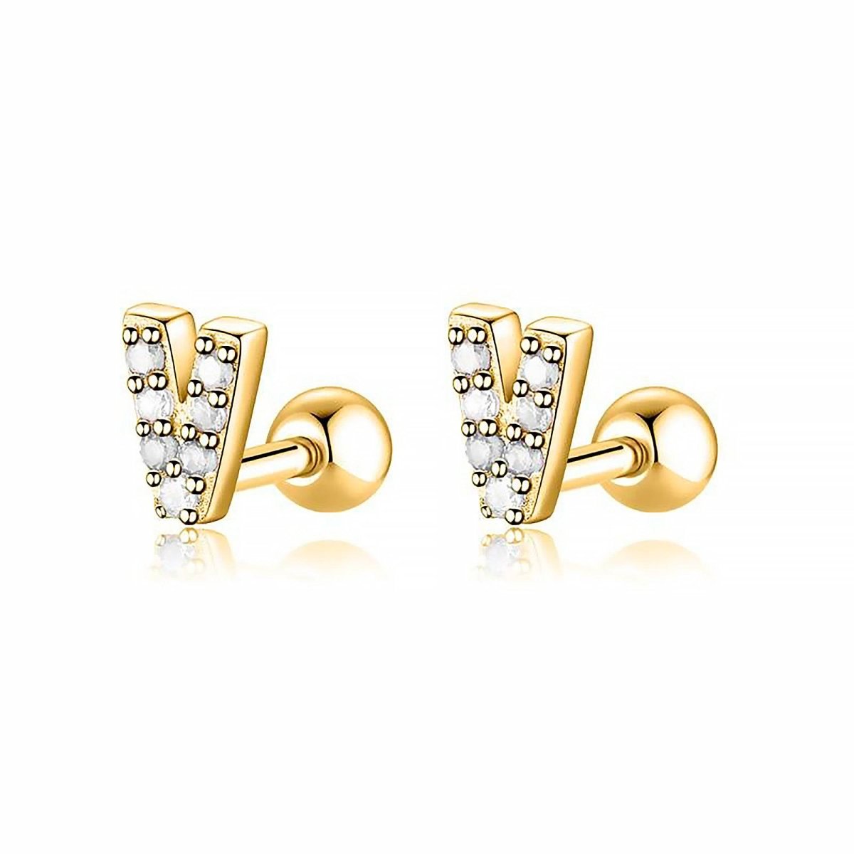 White Letters Earring - Milas Jewels Shop