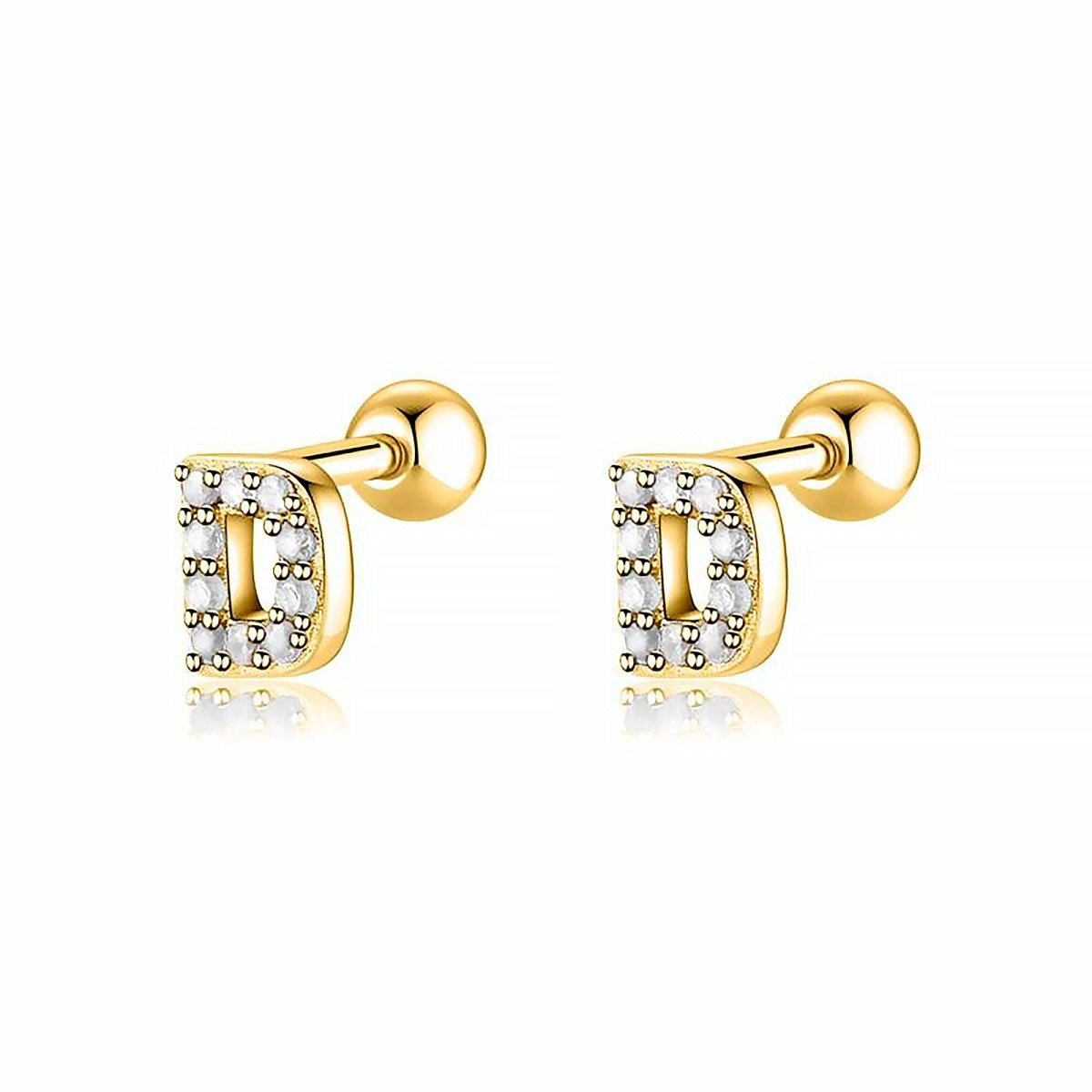 White Letters Earring - Milas Jewels Shop