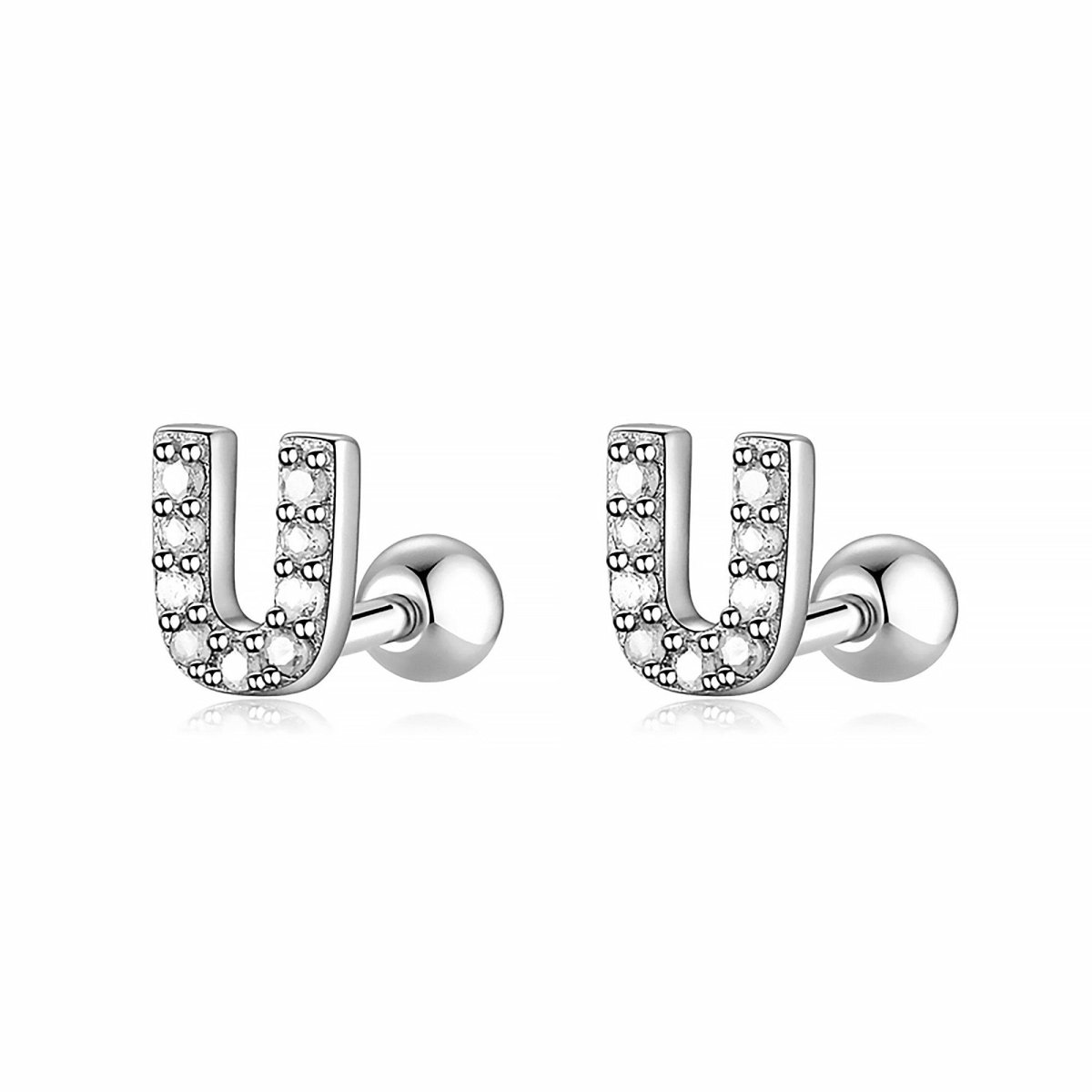 White Letters Earring - Milas Jewels Shop
