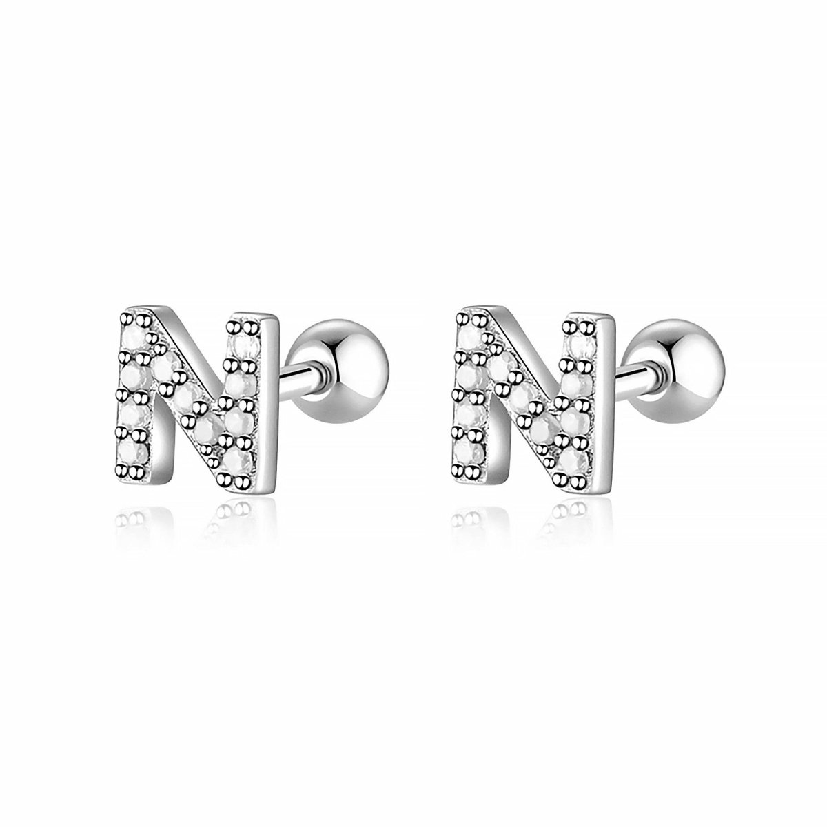 White Letters Earring - Milas Jewels Shop