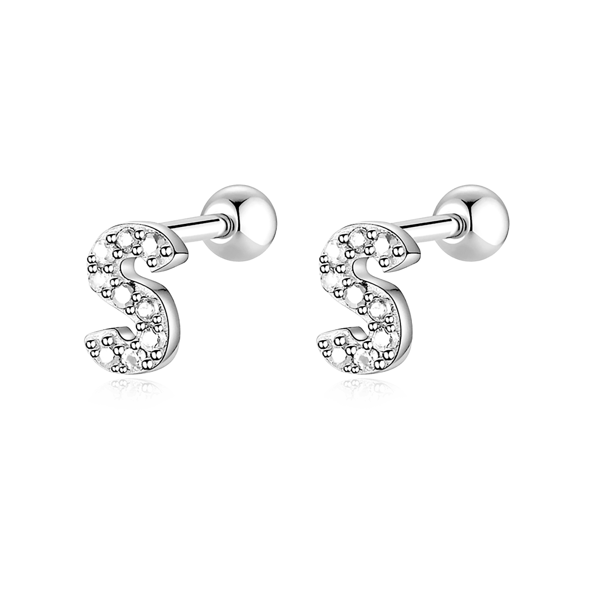 White Letters Earring - Milas Jewels Shop