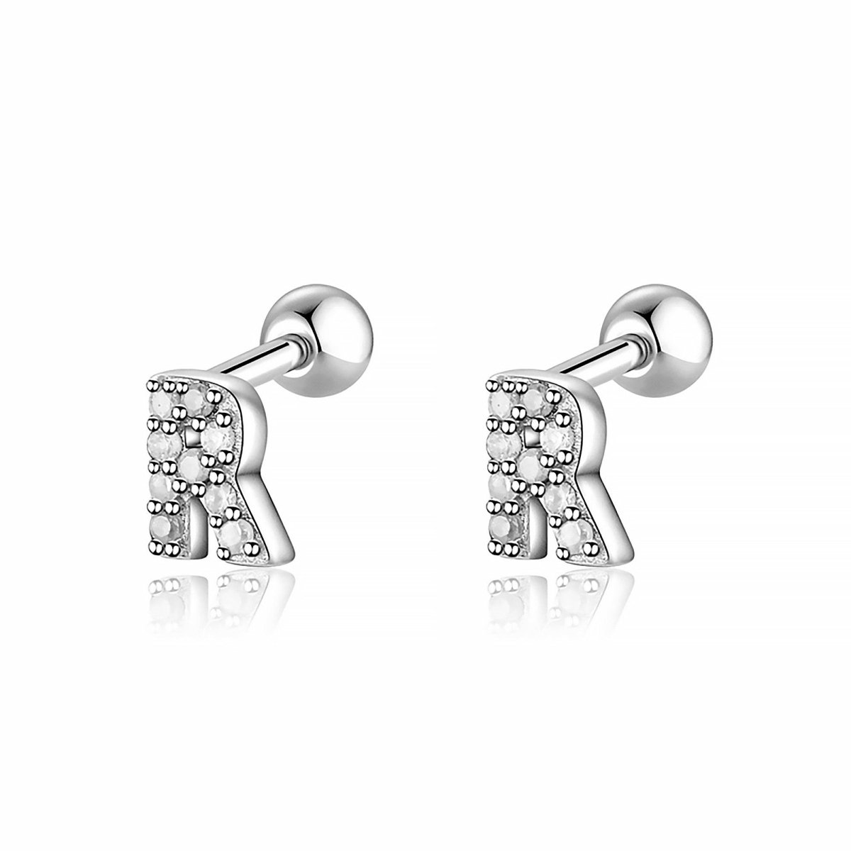 White Letters Earring - Milas Jewels Shop