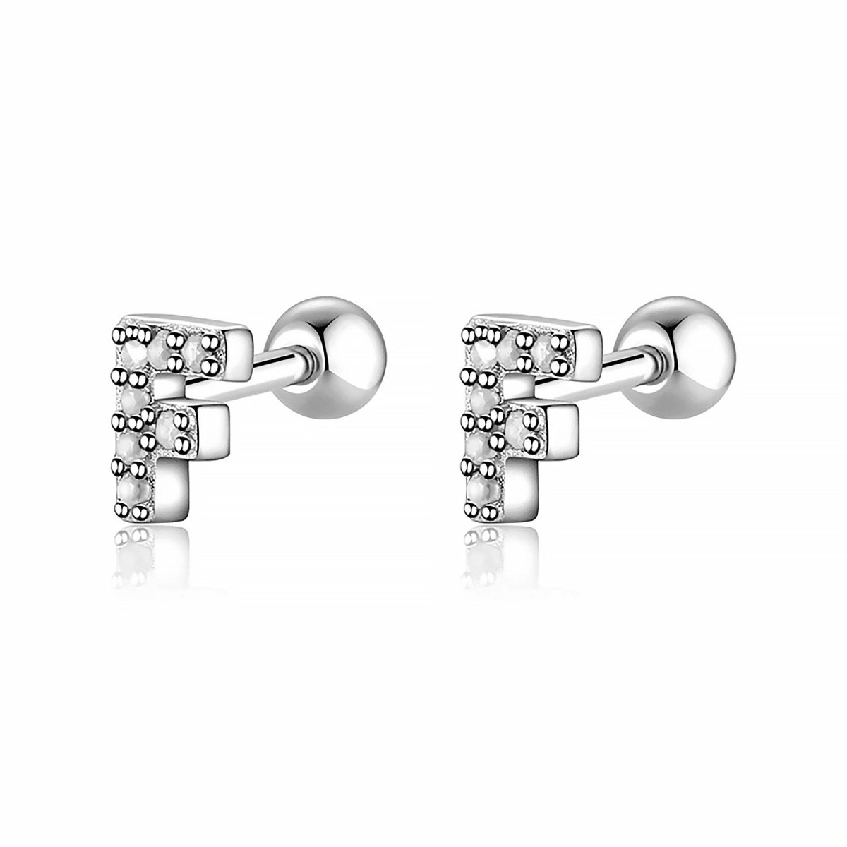 White Letters Earring - Milas Jewels Shop