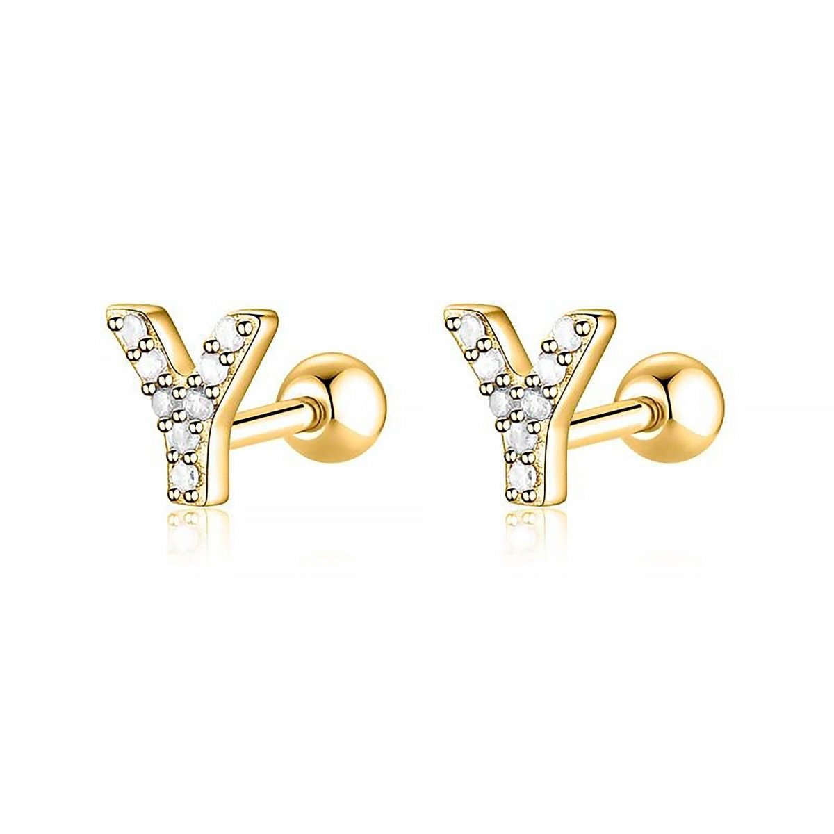 White Letters Earring - Milas Jewels Shop