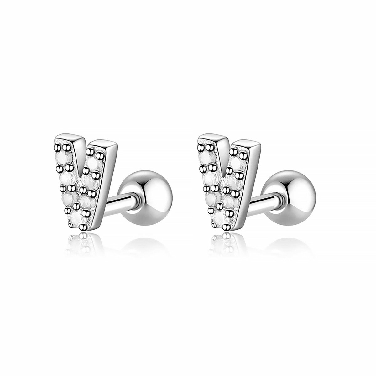White Letters Earring - Milas Jewels Shop