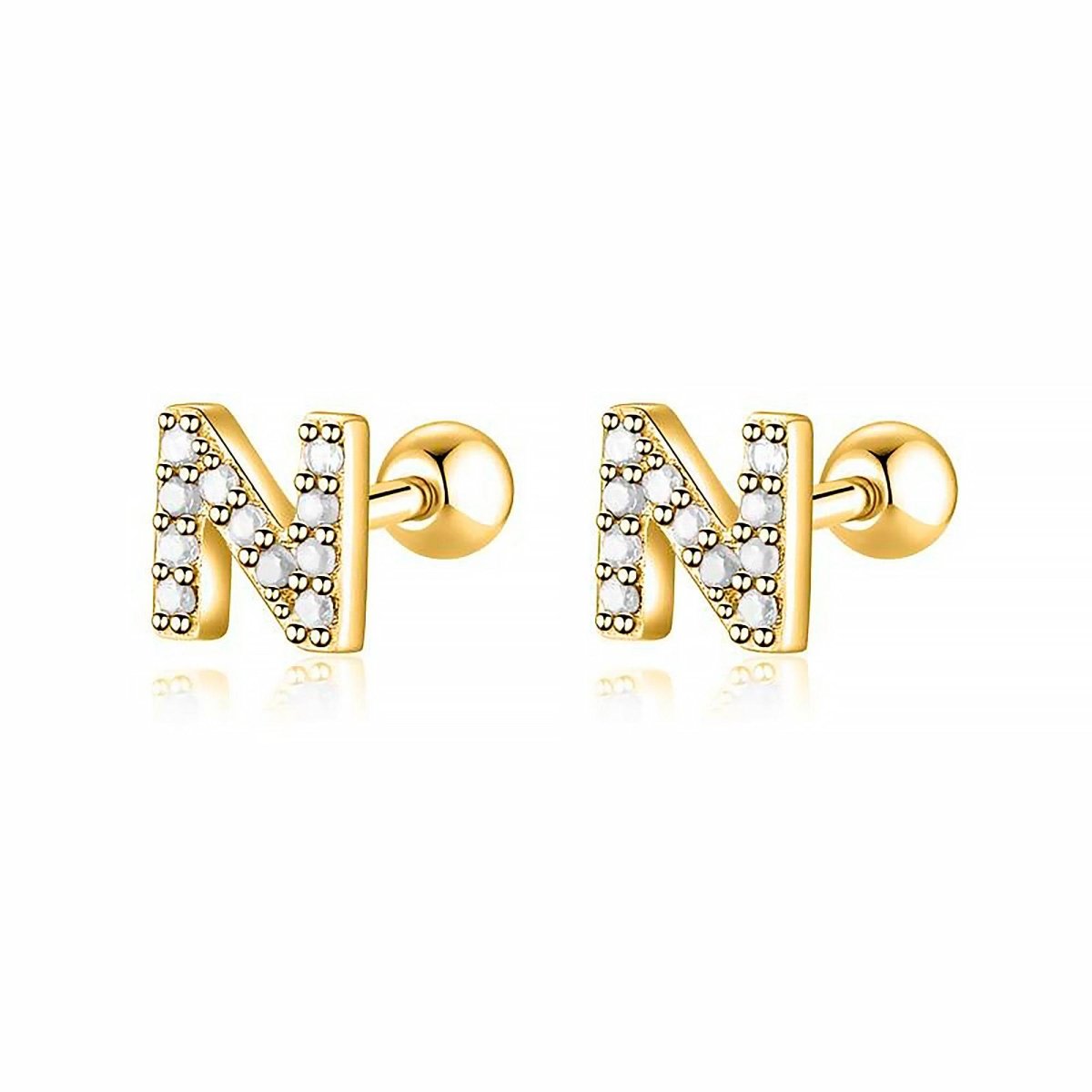 White Letters Earring - Milas Jewels Shop