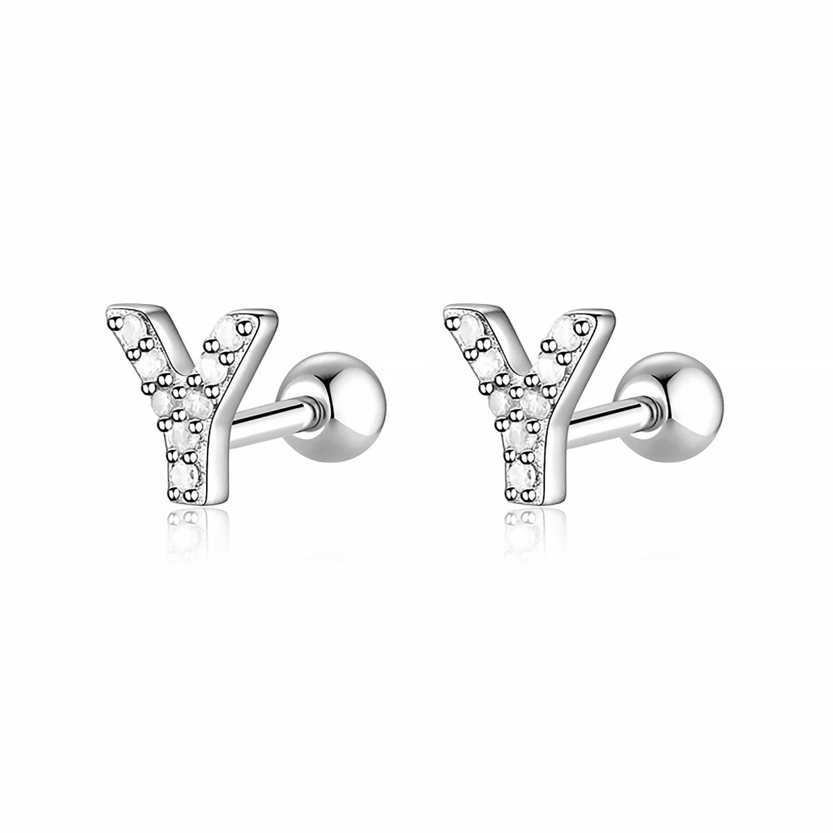 White Letters Earring - Milas Jewels Shop