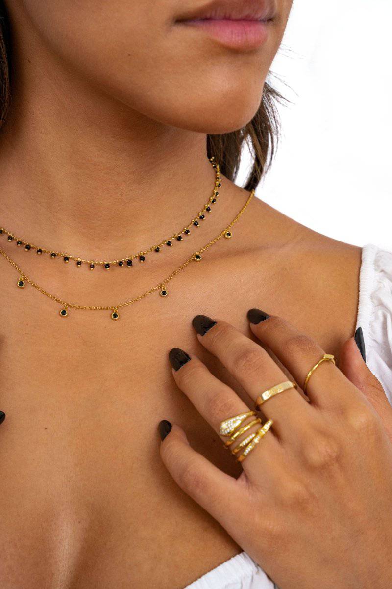 "Black Balls" Necklace - Milas Jewels Shop