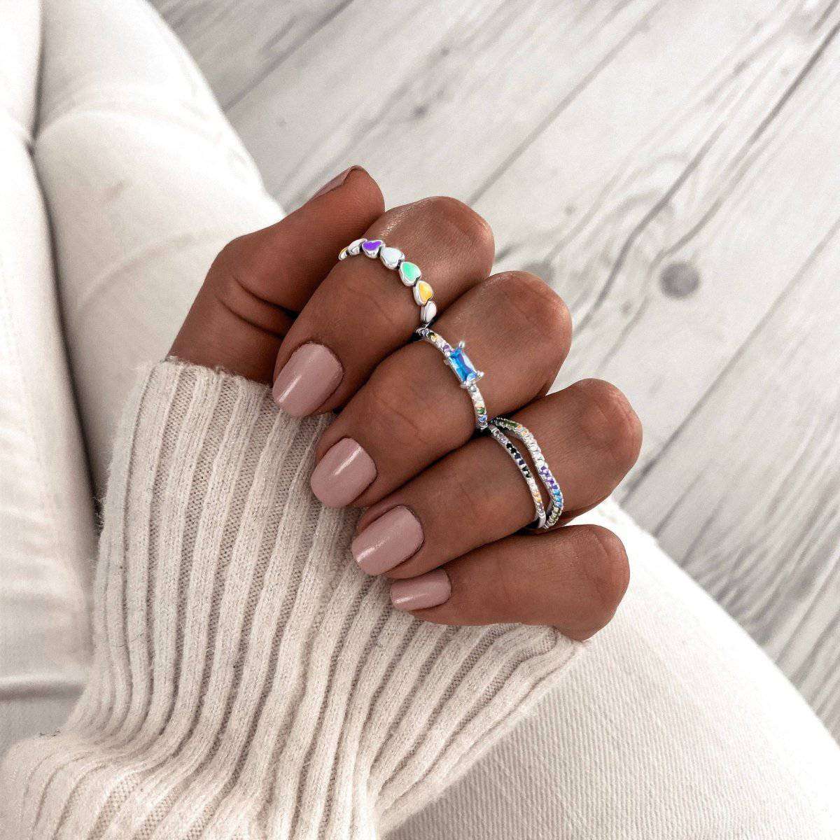 Colorful Hearts Ring