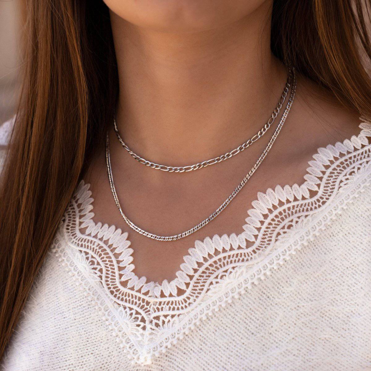"Figaro Double" Chain Necklace - Milas Jewels Shop