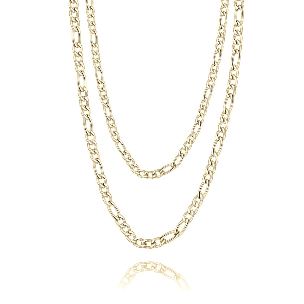 "Figaro Double" Chain Necklace - Milas Jewels Shop