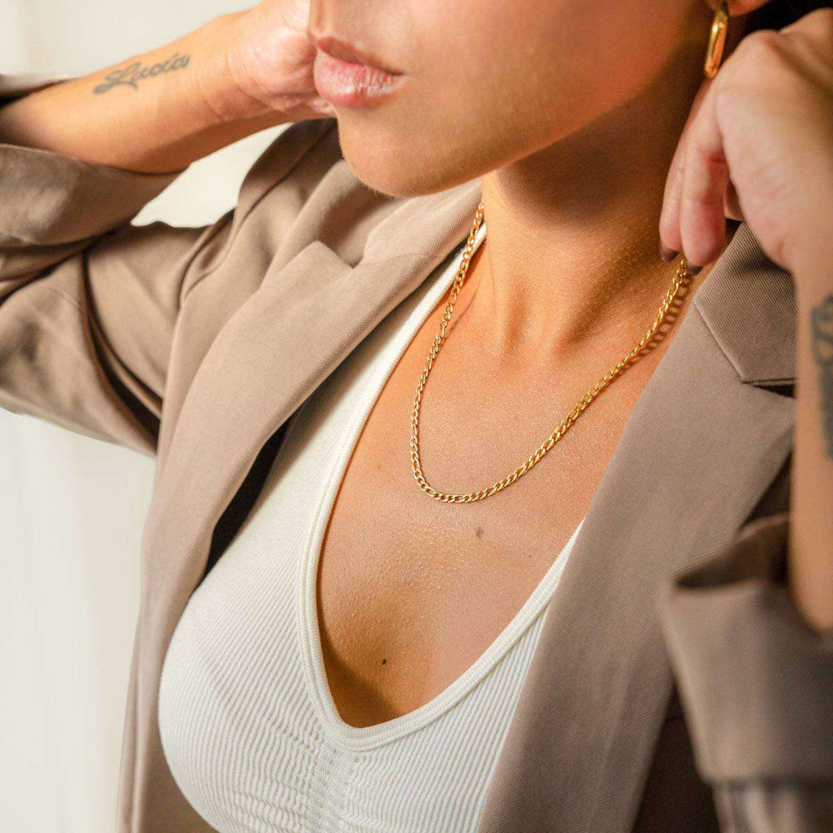 "Figaro Simple" Chain Necklace - Milas Jewels Shop