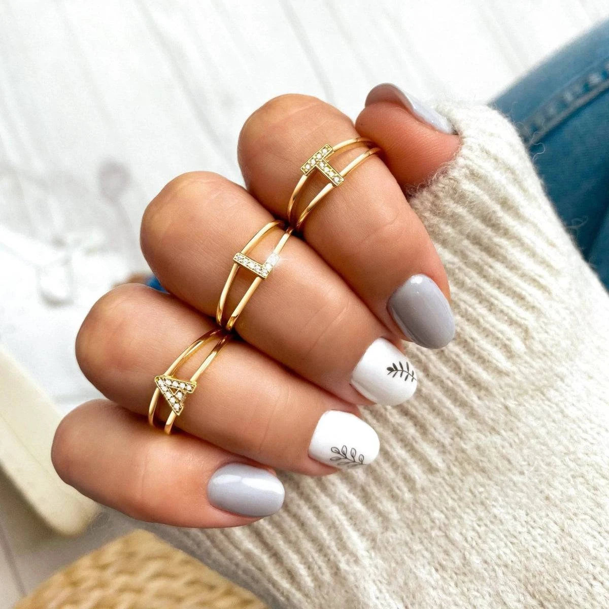 "Golden Initials" Ring - Milas Jewels Shop