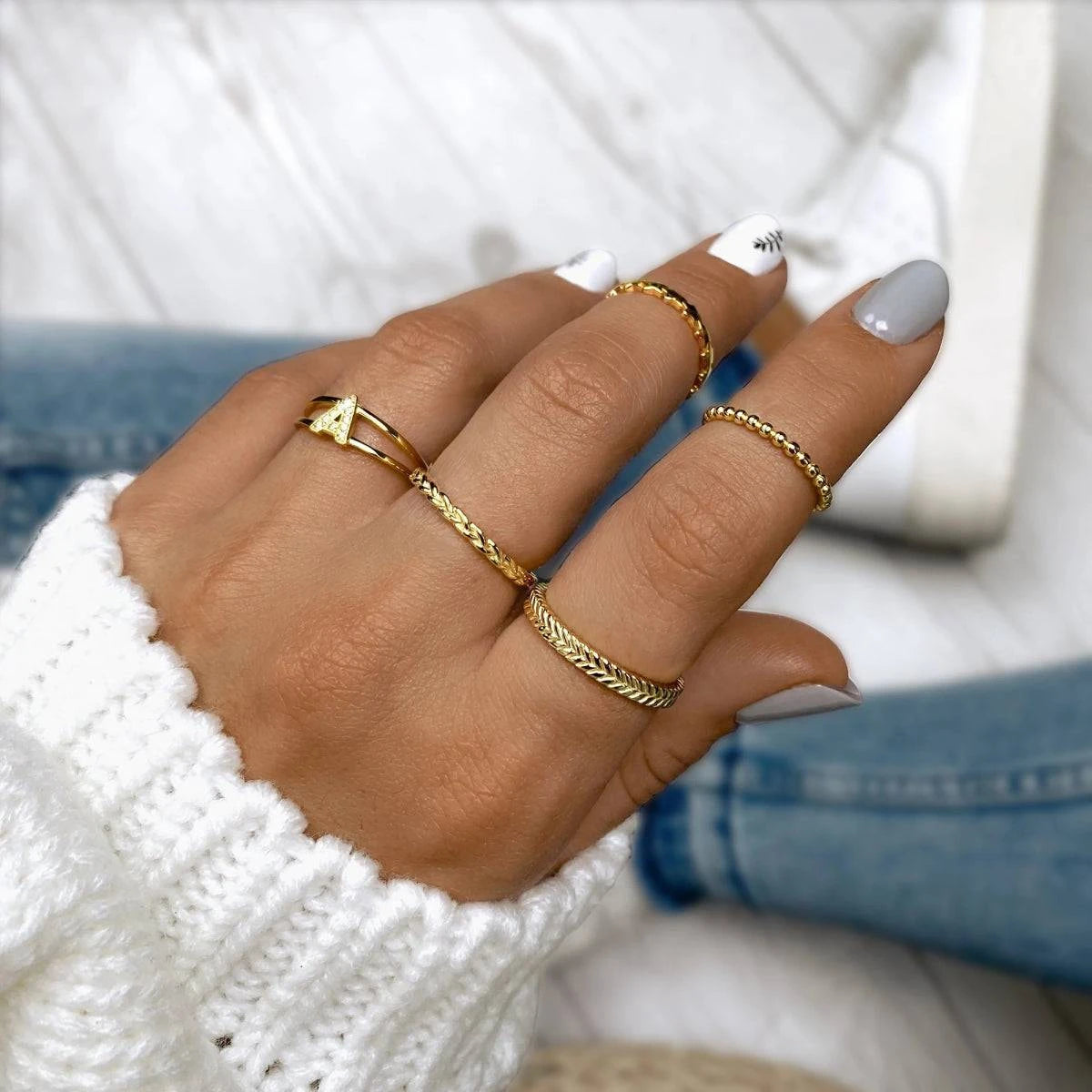 "Golden Initials" Ring - Milas Jewels Shop